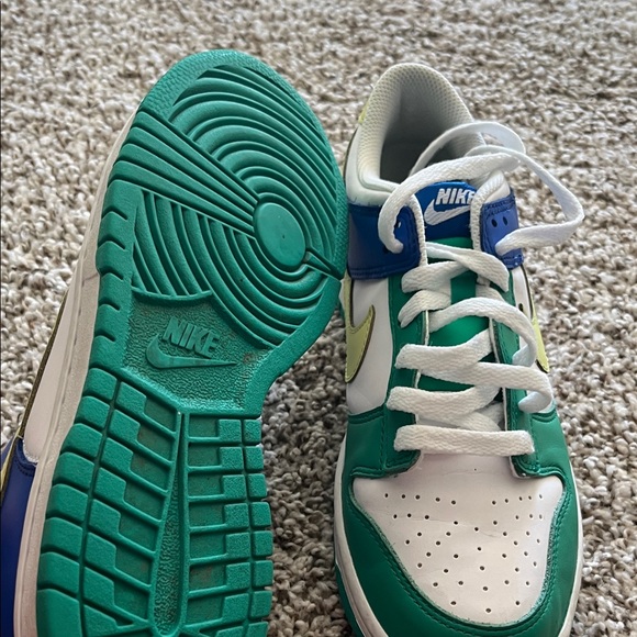 Nike Women' Green, Blue, and Yellow Sneakers - Picture 4 of 7